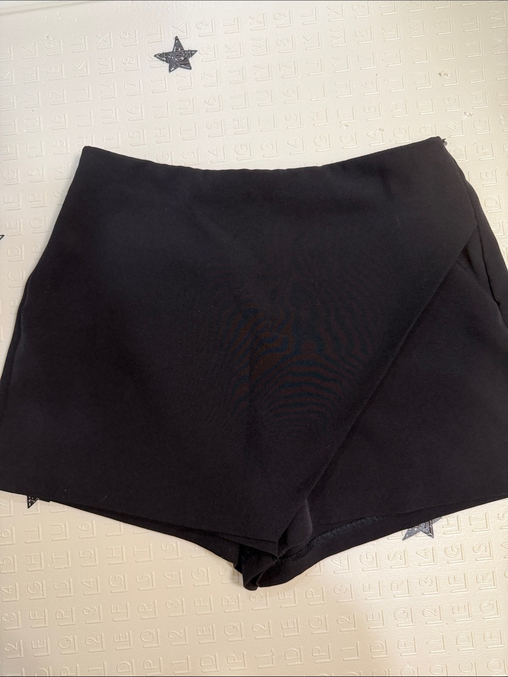 Love Tree Black Wrap-Front Skort Shorts